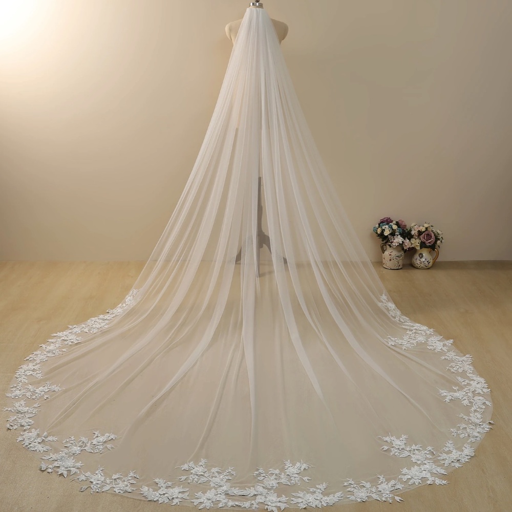Floral Chapel Wedding Veil *not used*